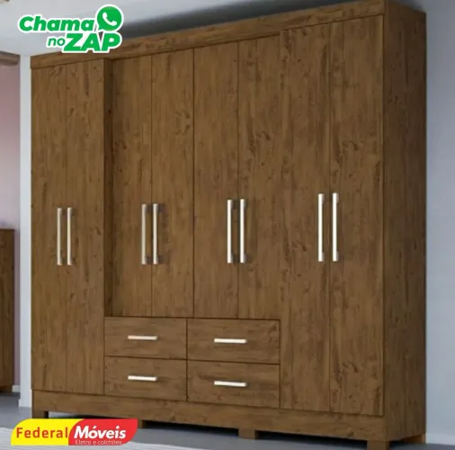 Guarda Roupa 8 Portas e 4 Gavetas Novo Pronta Entrega 