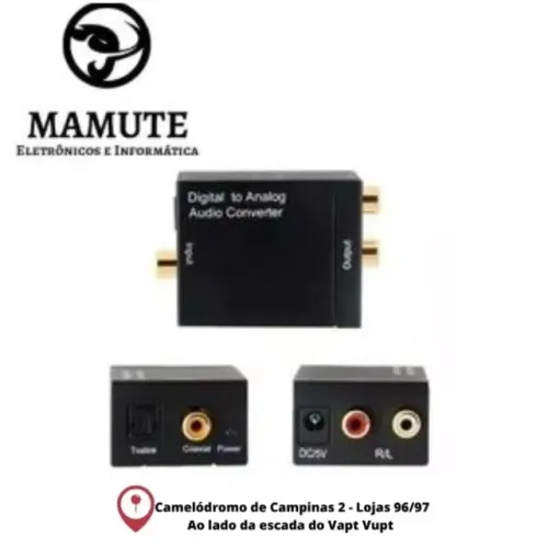 Adaptador Conversor Ótico Coaxial Digital P/ Rca + Fonte