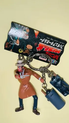 Banpresto Lupin The Third Chaveiro - Inspetor Zenigata - miniatura altura 6 cm 