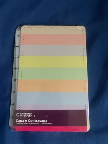 Capa e contra capa do Caderno inteligente A5 arco-íris pastel