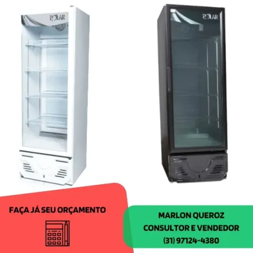 Expositor Refrigerado Polar 405L Branco / Preto VISA 405 220v