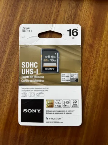 Cartão Memória SONY SDHC UHS-I 16GB 40 MB/S modelo antigo
