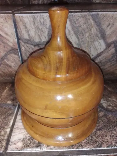 Pote decorativo madeira