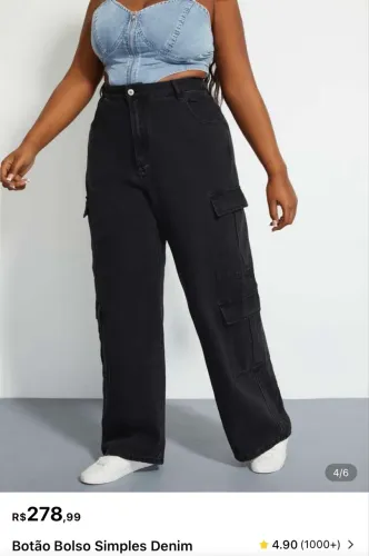 calça jeans cargo shein 3xl (50/52)