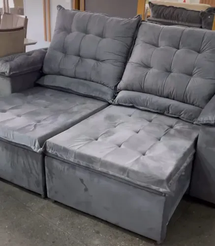 Sofá Modular Cinza Confortável e Elegante