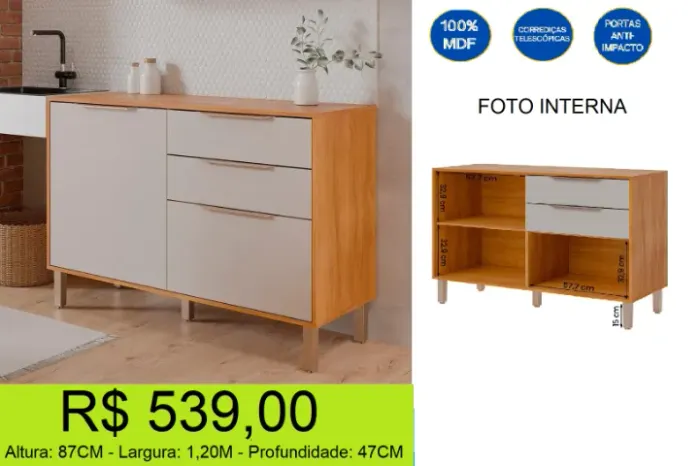 Balcão em MDF - Mega resistencia - Retire hoje mesmo