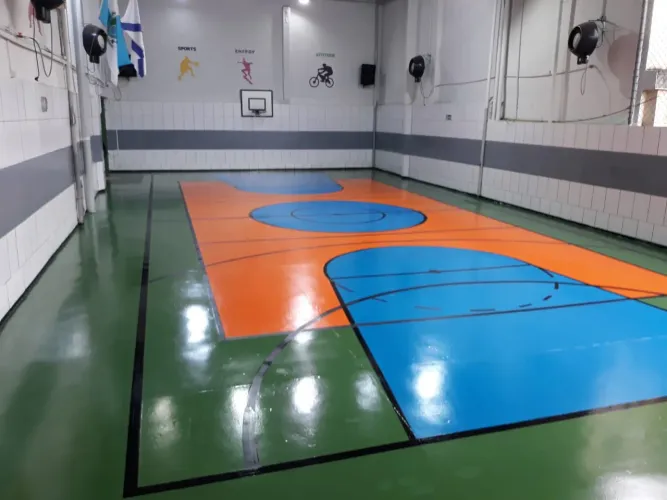 Pintura e demarcação de quadras poliesportiva 