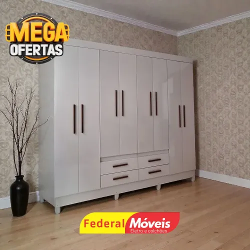 Guarda Roupa para Casal Oferta Imperdível MDF 8 Portas - Entregamos