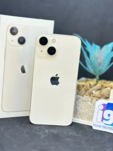 iPhone 13 mini   Branco  90% saúde da bateria  128GB  3 meses de garantia   Loja Fisica