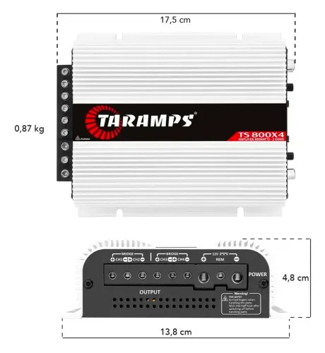 Modelo taramps Ts800x4 2 Ohms 800w rms
