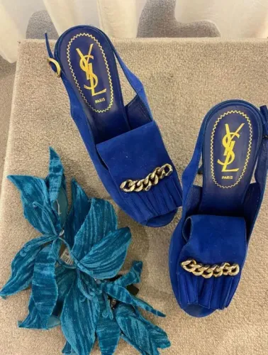 Sandalias, YSL, made in Italy, ORIGINAL, azul royal