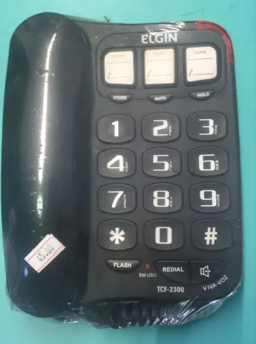 telefone fixo elgim mod tfc-2300 novo sem caixa oroiginal teclas grandes
