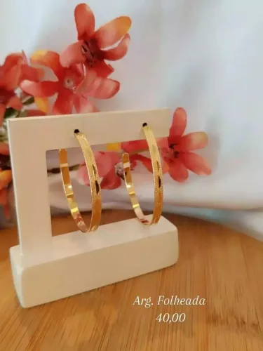 Argolas Folheada Média 