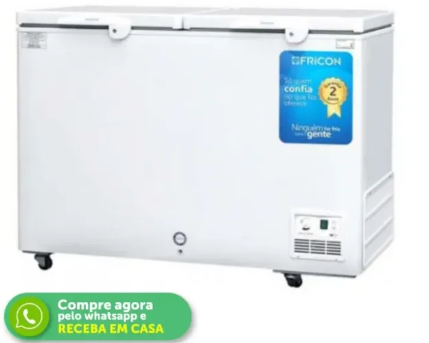 Freezer Horizontal Fricon 2 Portas Dupla Ação 411L 127V Novo