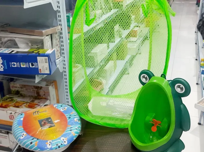 Kit de banheiro infantil - Pote de xixi e redinha