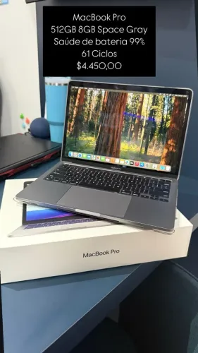 MacBook PRO / 512GB/ 8GB RAM / Space Gray / Saúde de bateria 99% / R$ 4.450,00