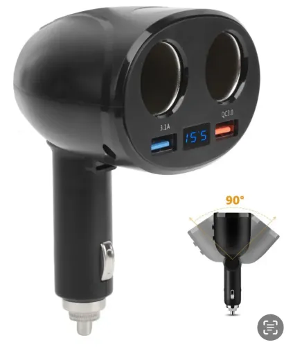 Adaptador De Carregador Para Isqueiro De Carro, Duplo .
