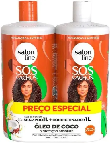 Salon line - Kit Shampoo e Condicionador SOS Cachos Óleo de Coco