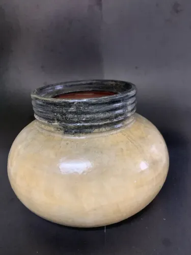 Vaso decorativo rústico de cerâmica esmaltada, grande 