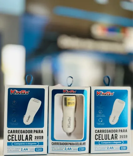 Carregador de Celular 2 USB Kingo 2,4A