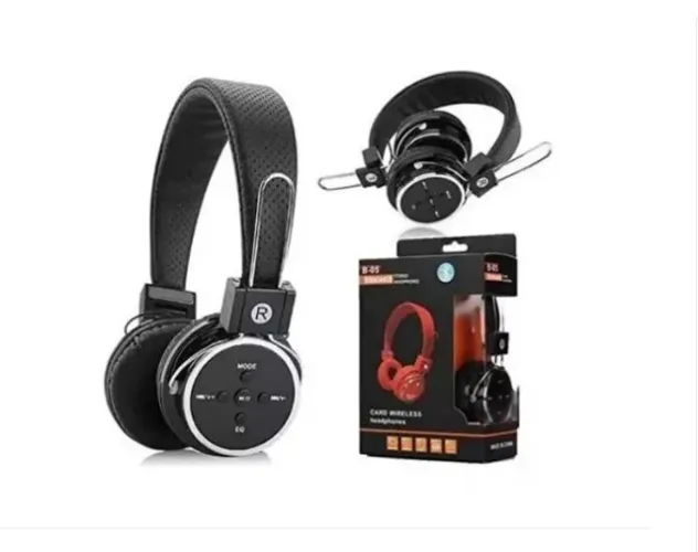 Fone De Ouvido Bluetooth Recarregável S/fio Aux P2 Sd Fm B05