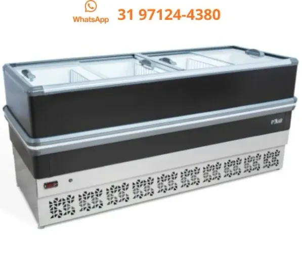 Ilha de Congelados 2m Preta Polar 220v