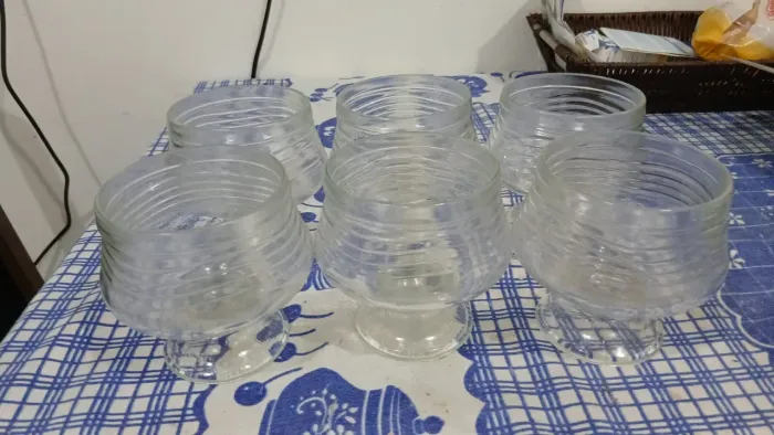 Conjunto de 6 Taças de Sobremesa de Vidro 