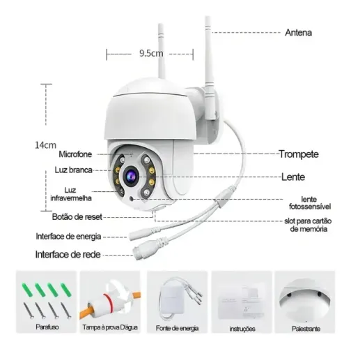 câmera ip/wifi ip66
