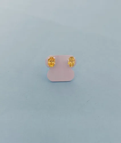 Brinco de prata com zircônia amarela Prata 925 legítima 