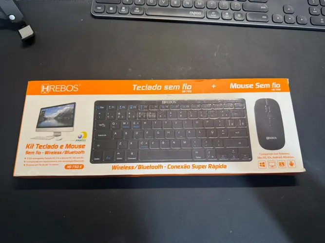 Teclado e mouse Bluetooth