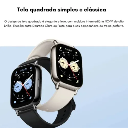 Smartwatch Redmi Watch 5 Lite Preto + Pulseira Milanês (Praticamente Novo/Estado de Zero)