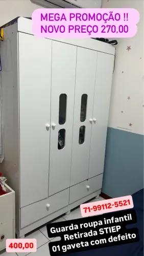 Guarda roupa infantil branco