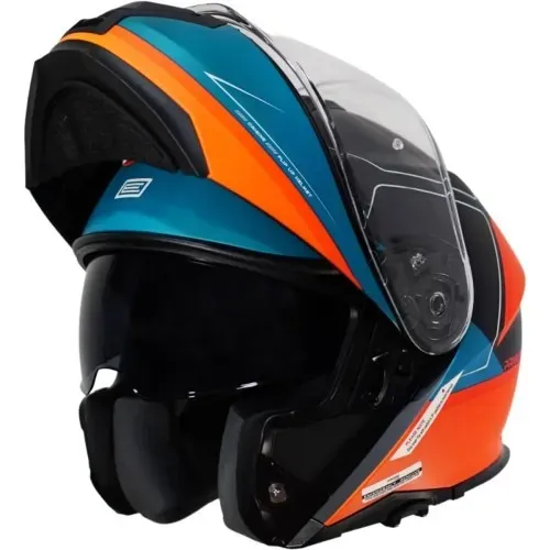 Capacete Origine Logic Privilege - Azul/Preto/Laranja Fosco - somos loja, parcelamos