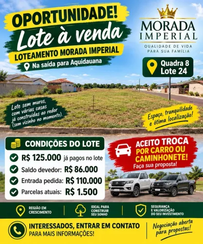 VENDO LOTE NA MORADA IMPERIAL