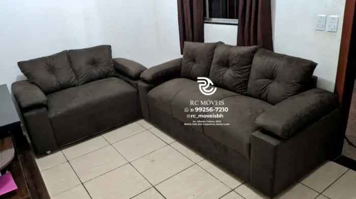 Sofá 2 e tres lugares Suede macio D33 Braço Fofão Confortável Direto da Fábrica