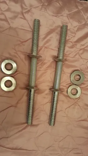 Par de Barras Maciças 40cm para Halteres - Profissional com Rosca