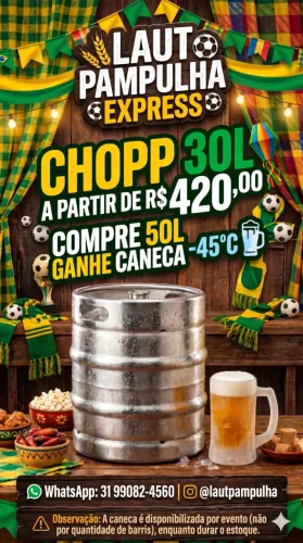 Barril de chopp + chopeira elétrica e equipamentos