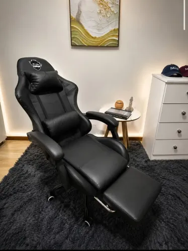 ? Cadeira Gamer Reclinável com Massageador Lombar + Apoio para os Pés