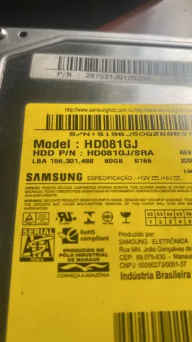 Hd 80gb Samsung Sata 3.5 Desktop Pc 7200rpm