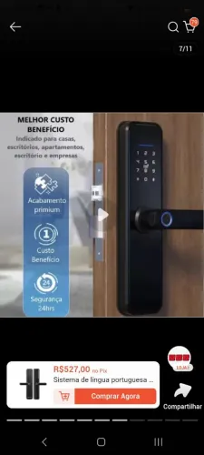 Fechadura eletronica com biometria/wi fi/sensor R$ 380 cada 