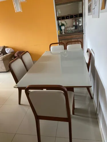 Mesa Madeira 1.8 x 1m , 6 Cadeiras