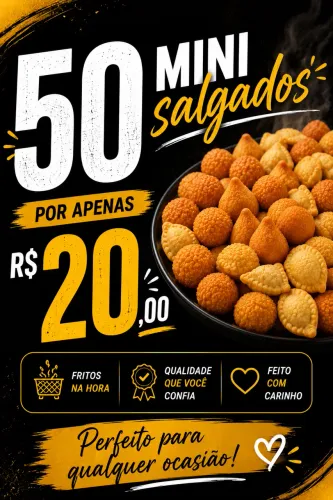 50 mini salgados