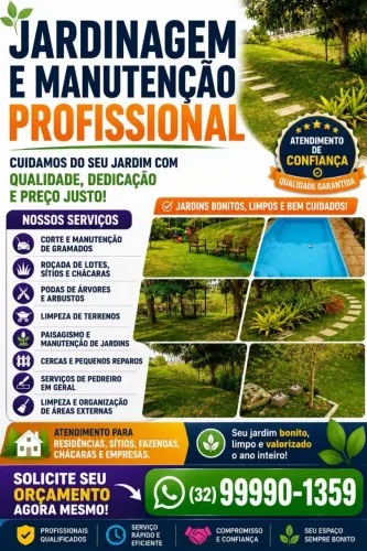 Serviços de manutenção jardinagem e outros