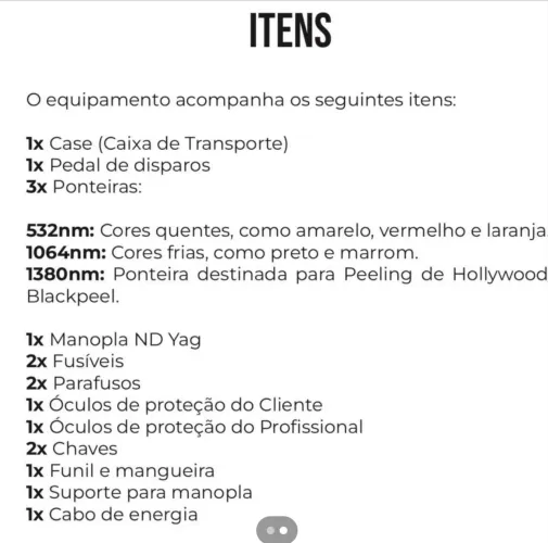 Máquina de despigmentação a laser