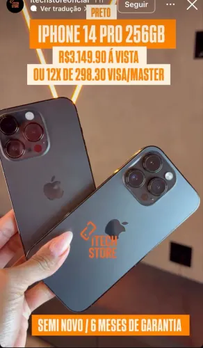 14 PRO DE 256GB. - APARELHO USADO COM GARANTIA!!!!