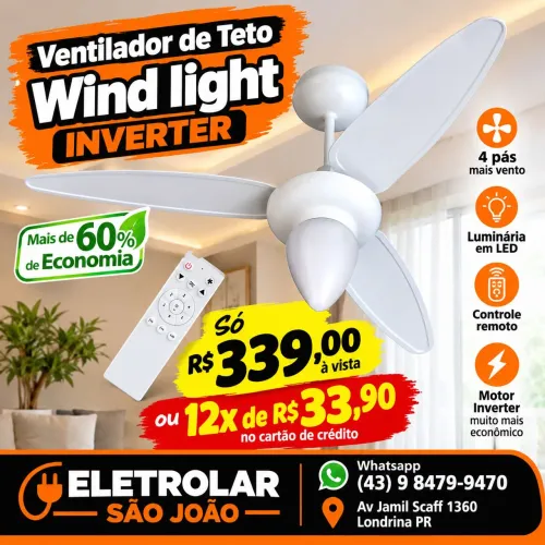 Ventilador de teto Wind light inverter