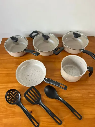 Kit Panelas Com 8 Pcs Teflon Antiaderente 