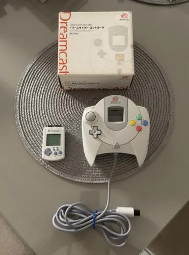Controle Dreamcast Original na Caixa + VMU - Completo