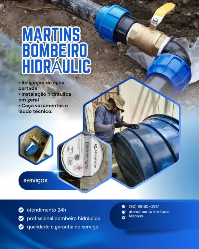 Encanador/ bombeiro hidráulico/ caça vazamentos/ religação de água cortada