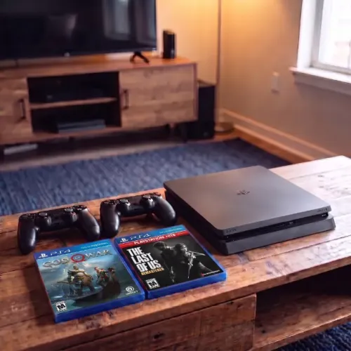 PS4 Slim Impecável Playstation 4 + 2 Jogos + 2 Controles PS4 em até 12x